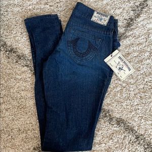 True Religion Jeans Sz. 28 Dark Blue Stella NEW